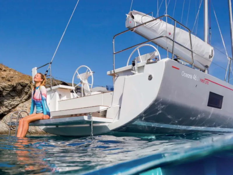 Exterior view of Utopia, a Beneteau Oceanis 46.1 sailboat at Volos Municipality, Greece