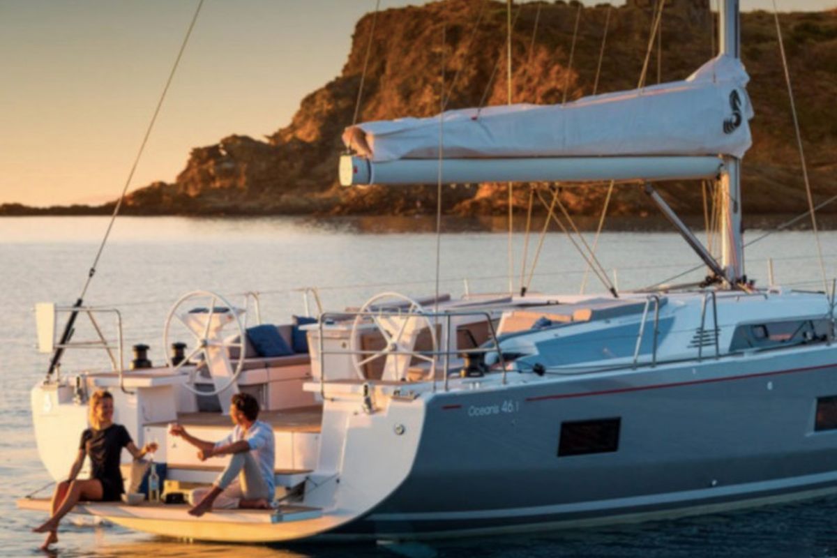Exterior view of Utopia, a Beneteau Oceanis 46.1 sailboat at Volos Municipality, Greece