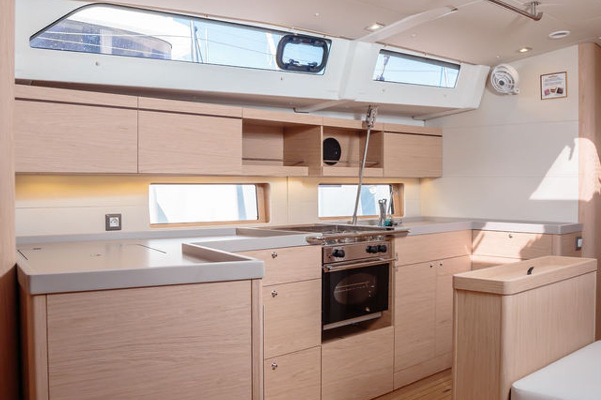 Galley of Utopia, a Beneteau Oceanis 46.1 sailboat at Volos Municipality, Greece