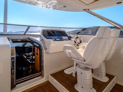 Cockpit of Arago, a Sunseeker Yacht 34M yacht at Grad Trogir, Croatia