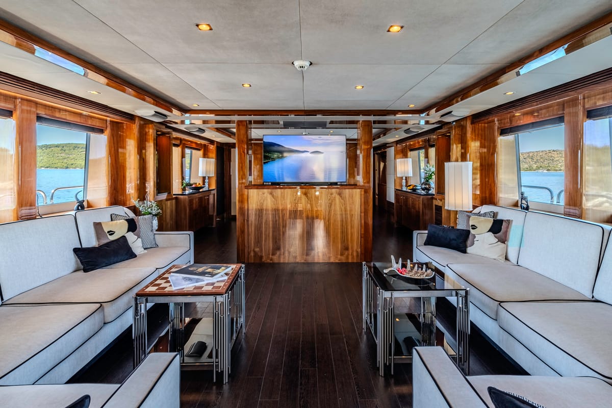 Salon of Arago, a Sunseeker Yacht 34M yacht at Grad Trogir, Croatia