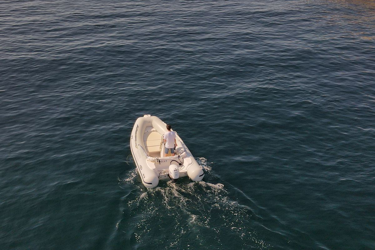 Exterior view of Pelut, a Gulet Sunseeker Predator 490 motorboat at Palamós, Spain