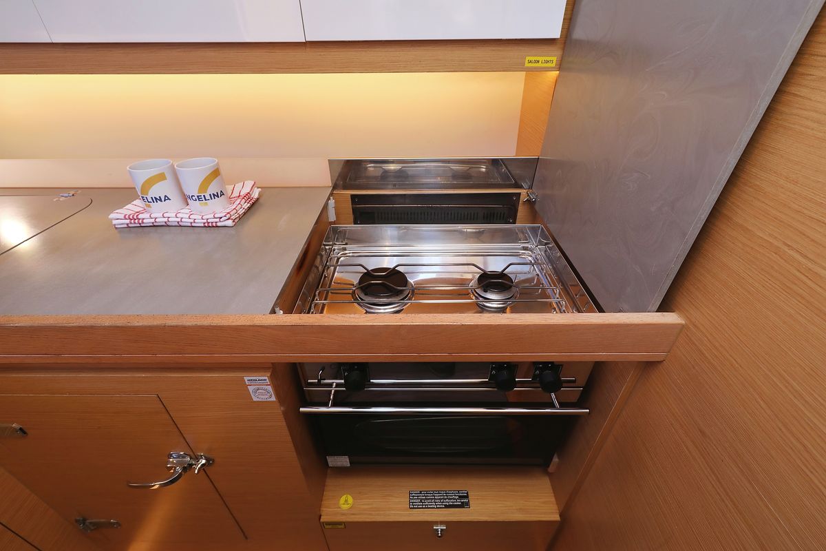 Galley of Belle Epoque, a Dufour 412 GL sailboat at Grad Biograd na Moru, Croatia