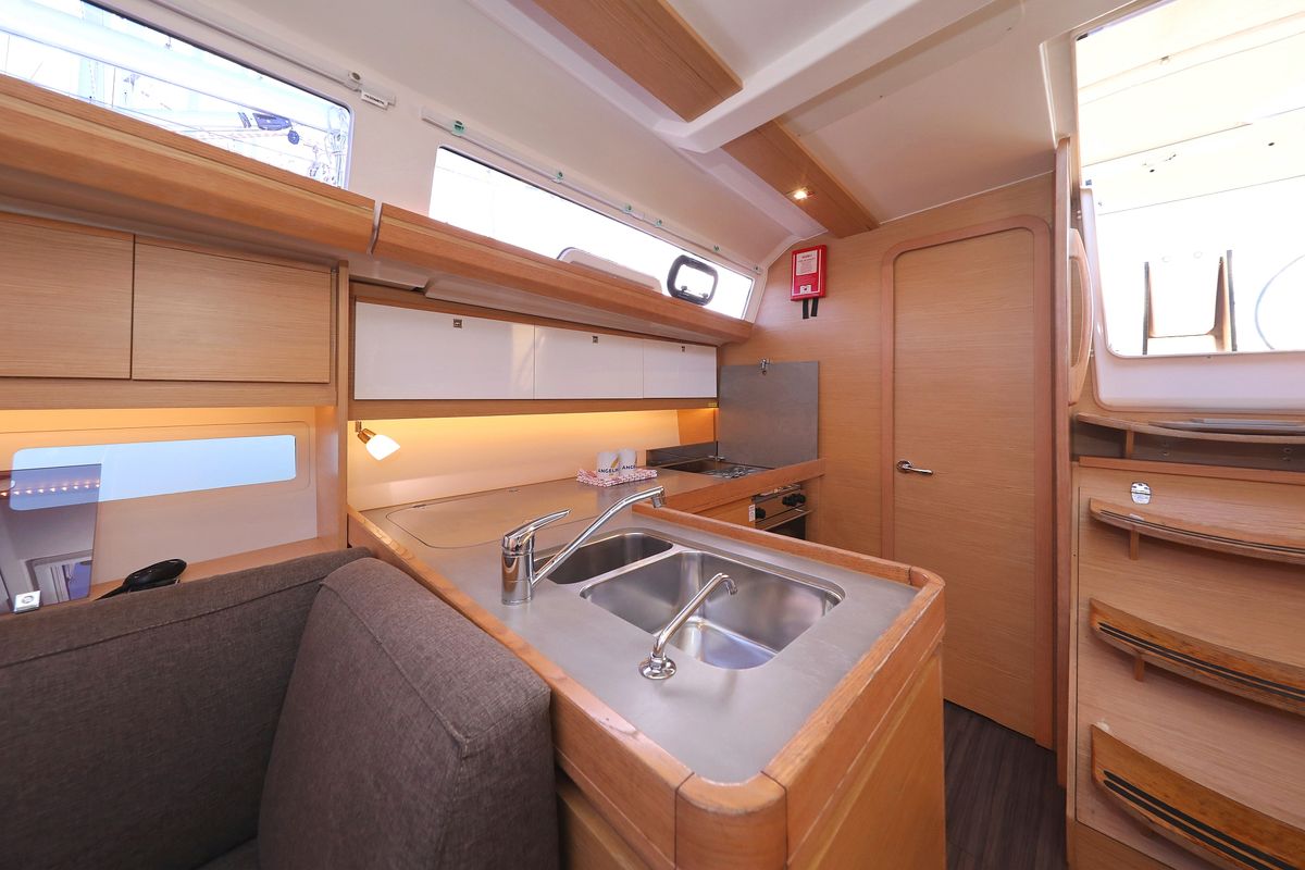 Galley of Belle Epoque, a Dufour 412 GL sailboat at Grad Biograd na Moru, Croatia