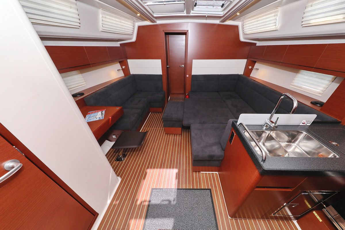 Salon of Janka, a Hanse Yachts Hanse 458 sailboat at Dubrovnik, Croatia
