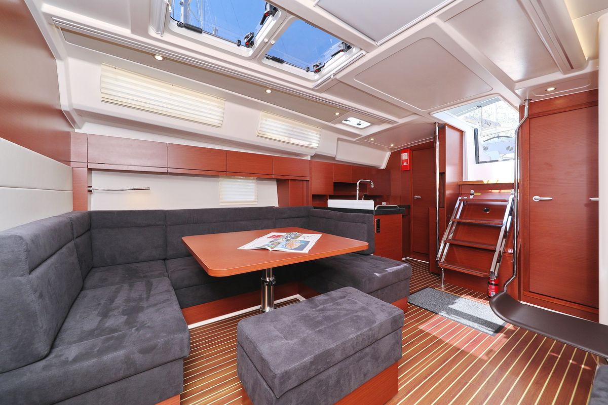 Salon of Janka, a Hanse Yachts Hanse 458 sailboat at Dubrovnik, Croatia