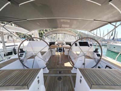 Cockpit of Janka, a Hanse Yachts Hanse 458 sailboat at Dubrovnik, Croatia