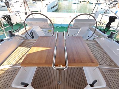 Deck of Janka, a Hanse Yachts Hanse 458 sailboat at Dubrovnik, Croatia