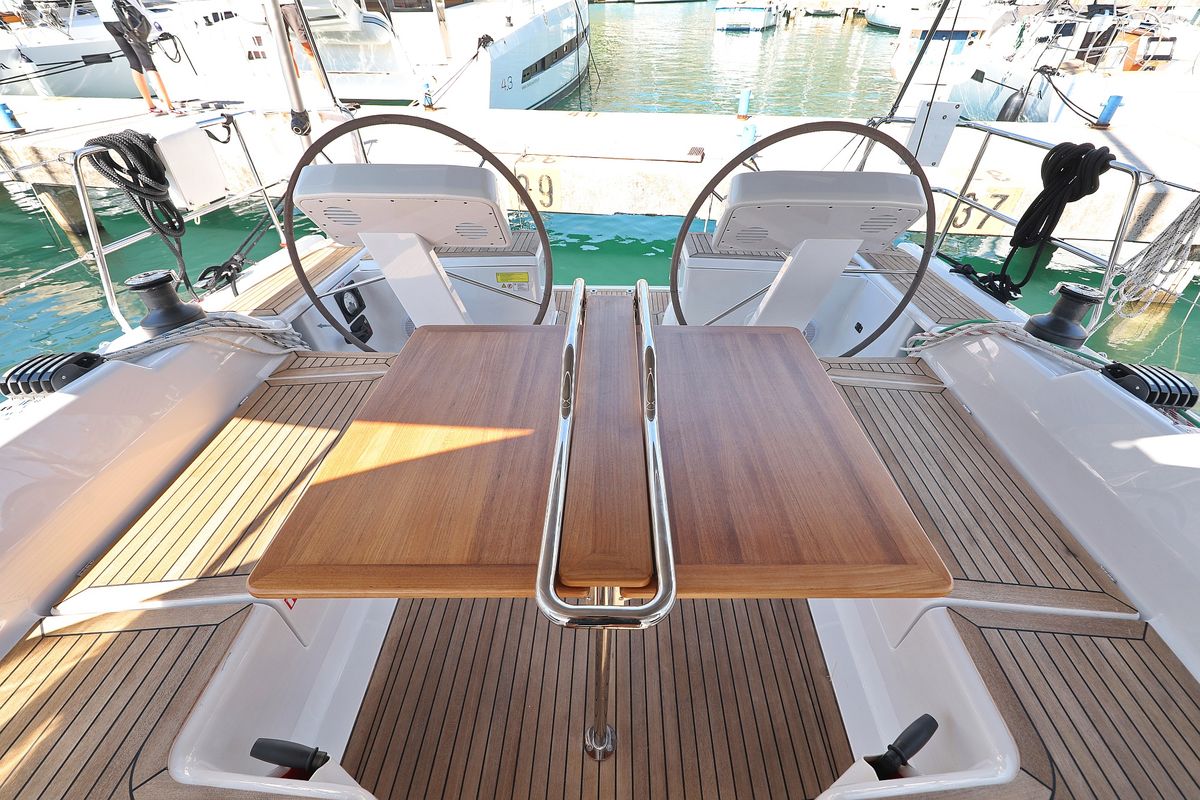 Deck of Janka, a Hanse Yachts Hanse 458 sailboat at Dubrovnik, Croatia