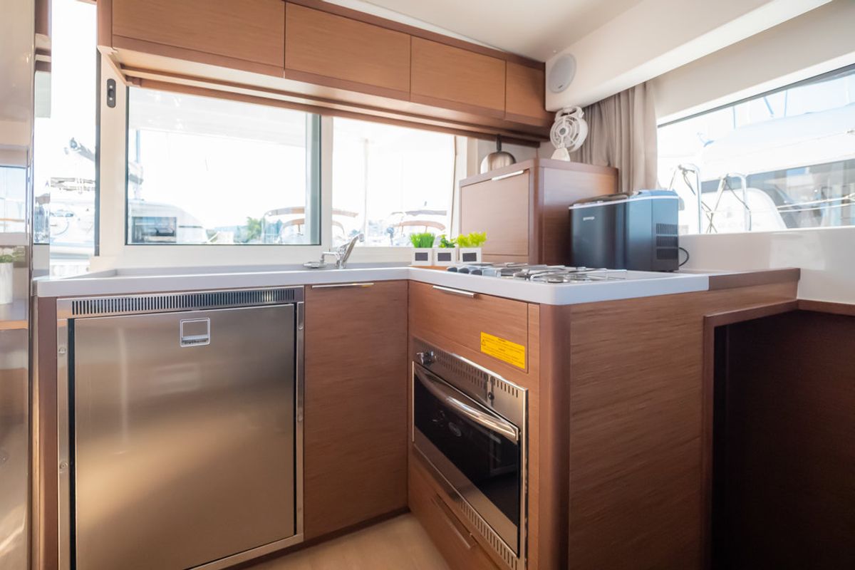 Galley of Sail Away, a Lagoon 40 catamaran at Grad Biograd na Moru, Croatia