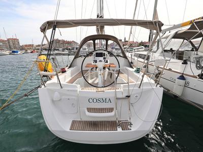 Cockpit of Cosma, a Jeanneau Sun Odyssey 33i sailboat at Grad Biograd na Moru, Croatia