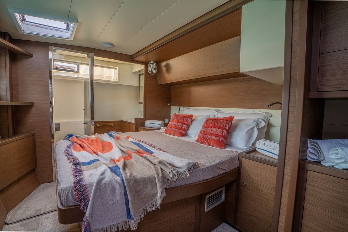 Cabin on Fico - Premium line , a Lagoon 52F catamaran at Castellammare del Golfo, Italy