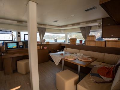Salon of Fico - Premium line , a Lagoon 52F catamaran at Castellammare del Golfo, Italy
