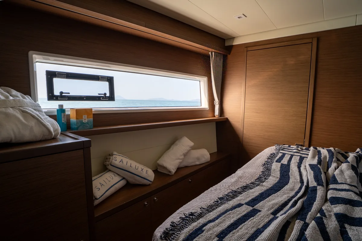 Cabin on Fico - Premium line , a Lagoon 52F catamaran at Castellammare del Golfo, Italy