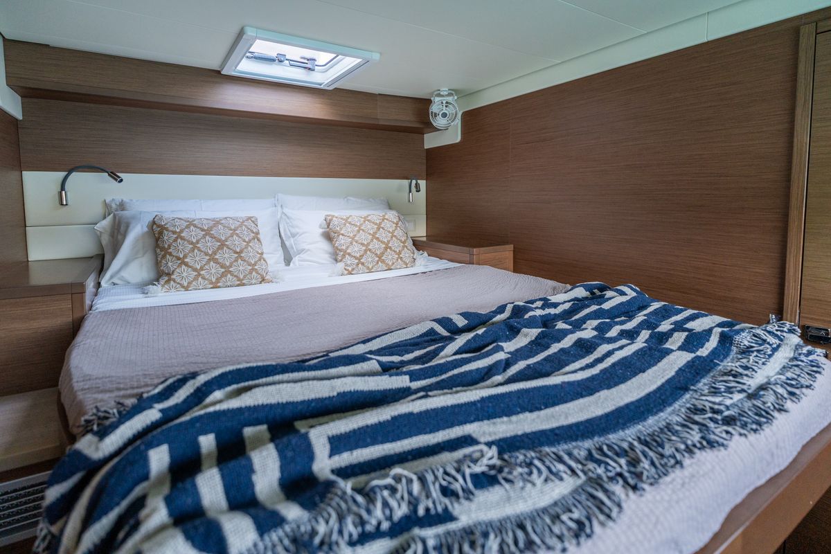 Cabin on Fico - Premium line , a Lagoon 52F catamaran at Castellammare del Golfo, Italy
