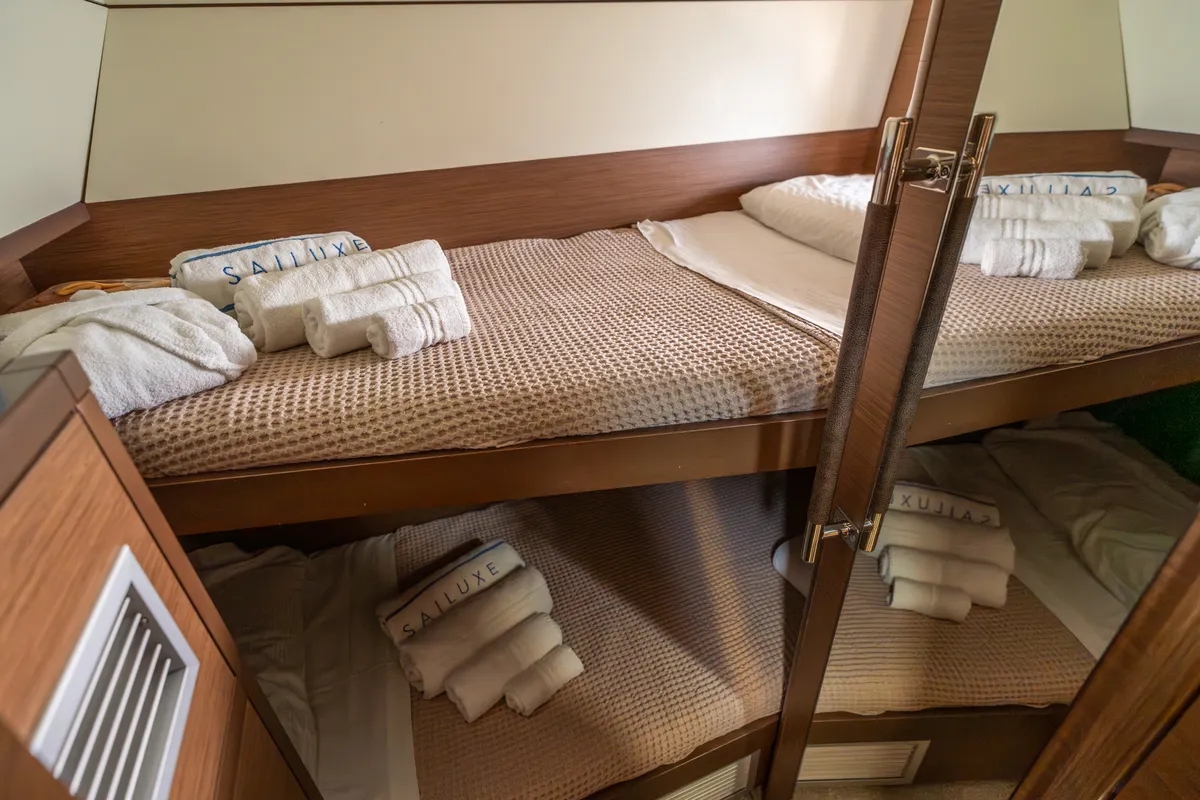 Cabin on Fico - Premium line , a Lagoon 52F catamaran at Castellammare del Golfo, Italy