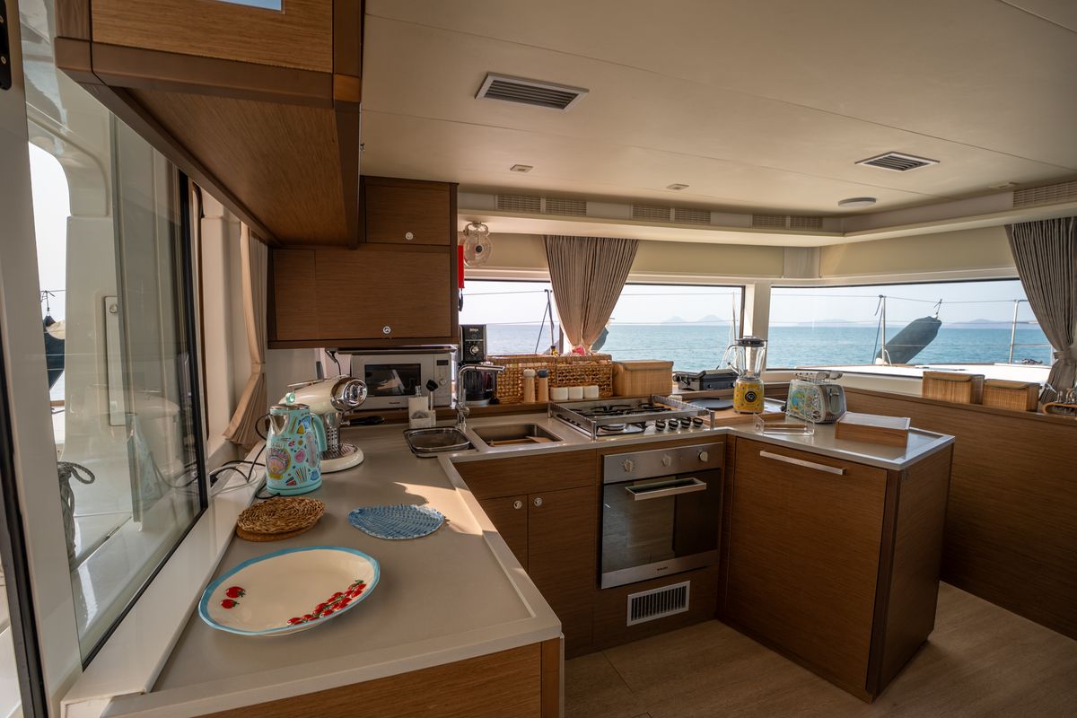 Galley of Fico - Premium line , a Lagoon 52F catamaran at Castellammare del Golfo, Italy