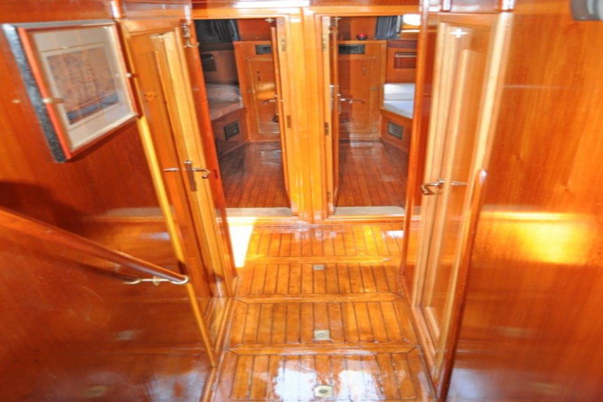 Aegeas, a Gulet Motor sailer motorboat at Athens, Greece