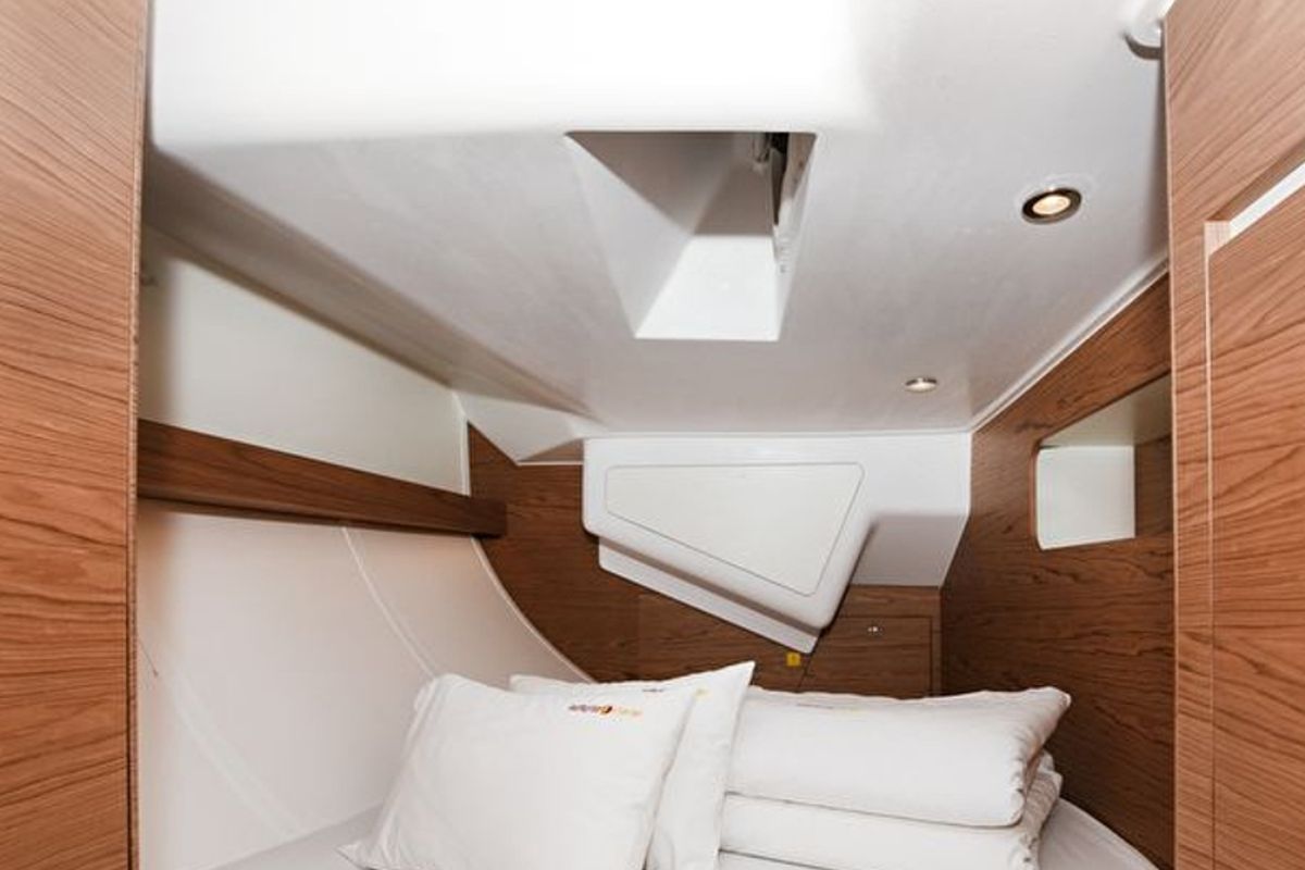 Cabin on Mojito, a Elan Impression 50 sailboat at Zadar, Croatia