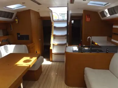 Salon of Big Fella Thanks, a Jeanneau 53 sailboat at Kalkara, Malta