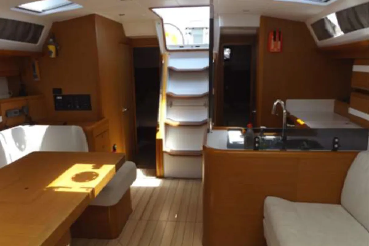 Salon of Big Fella Thanks, a Jeanneau 53 sailboat at Kalkara, Malta