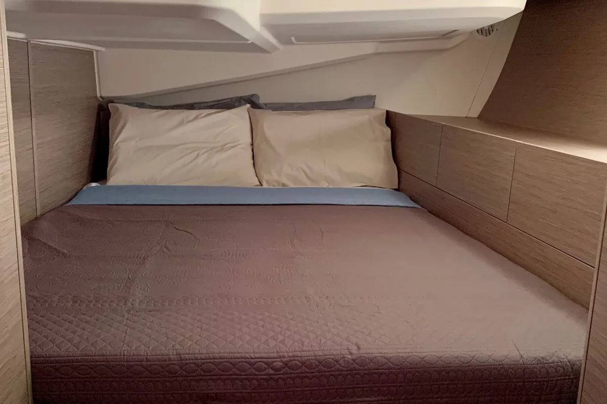 Cabin on APOLLO, a Hanse Yachts Hanse 508 sailboat at Athens, Greece