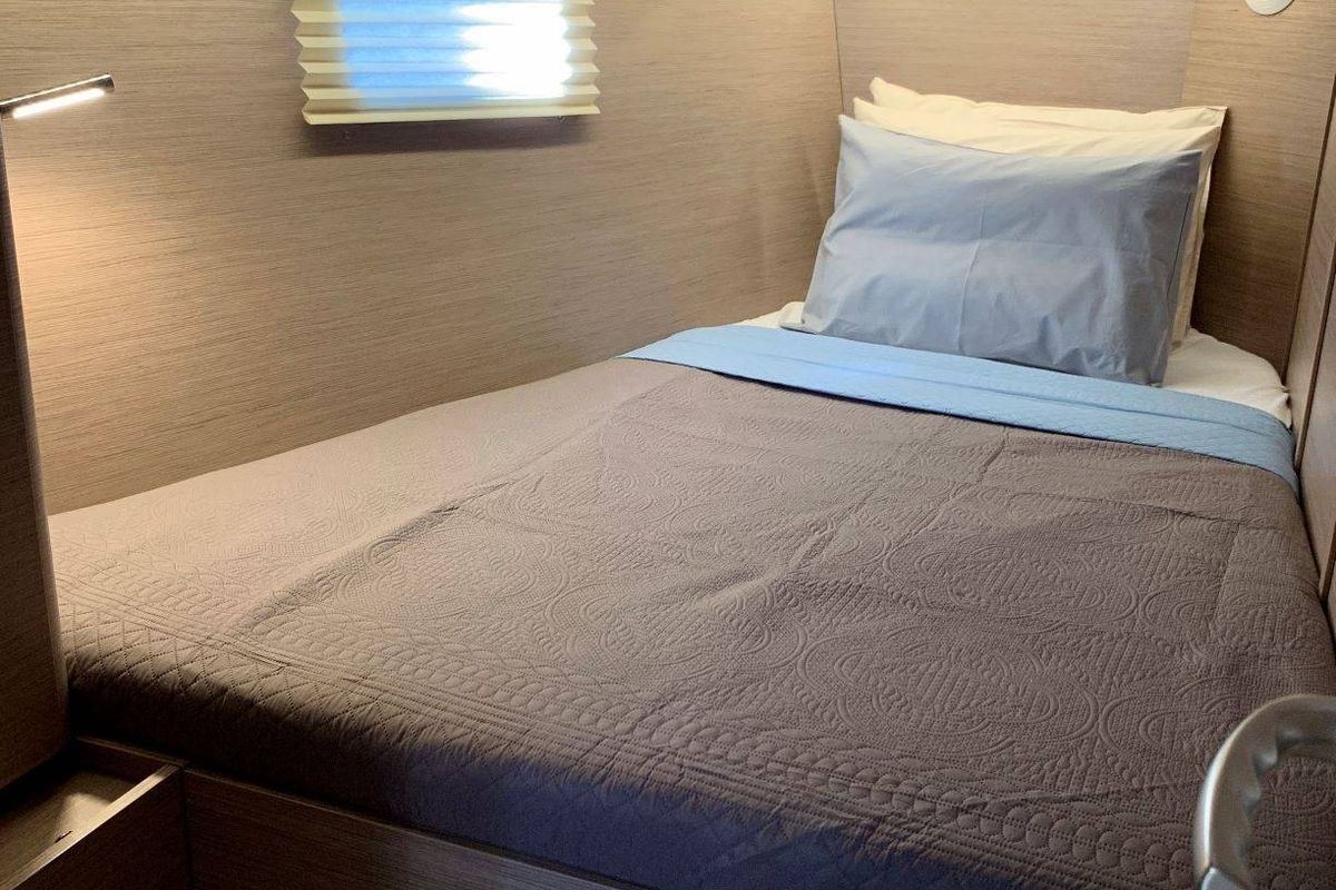 Cabin on APOLLO, a Hanse Yachts Hanse 508 sailboat at Athens, Greece