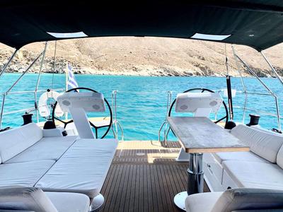 Deck of APOLLO, a Hanse Yachts Hanse 508 sailboat at Athens, Greece
