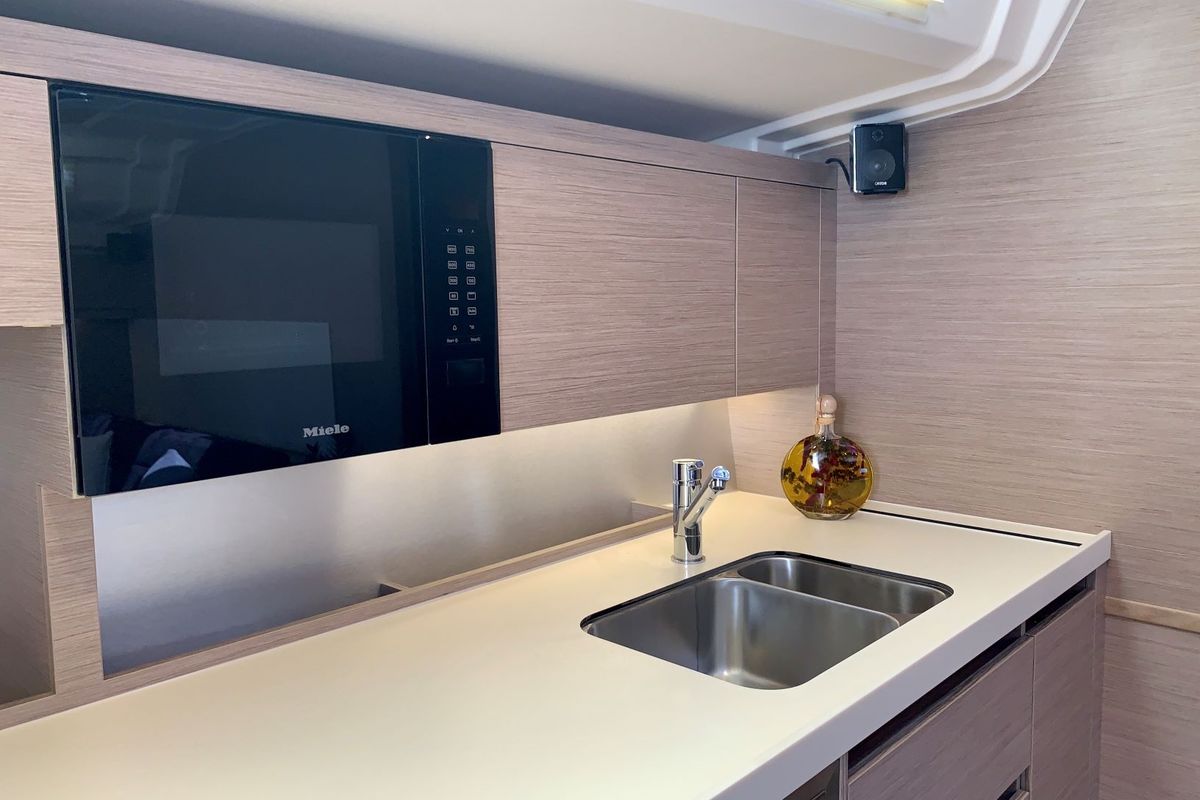 Galley of APOLLO, a Hanse Yachts Hanse 508 sailboat at Athens, Greece