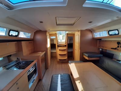 Galley of Diego, a Dufour 460 GL sailboat at Tonnarella, Italy