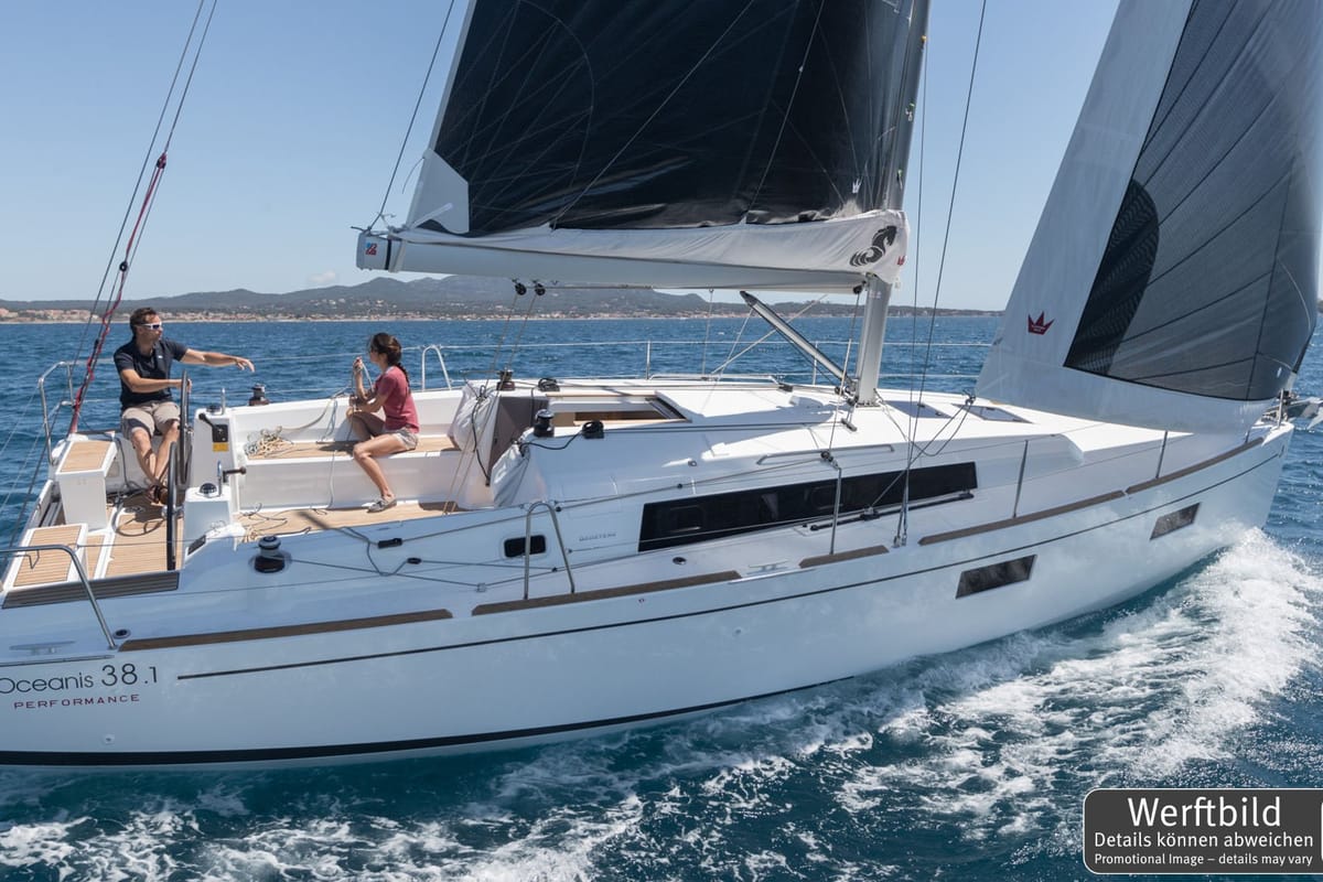 Exterior view of Tamara, a Beneteau Oceanis 38.1 sailboat at Općina Rogoznica, Croatia