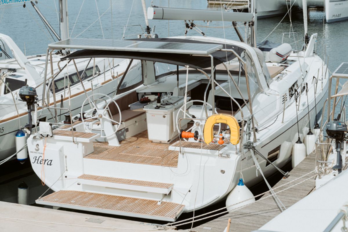 Deck of HERA, a Beneteau Oceanis 46.1 sailboat at Grad Šibenik, Croatia