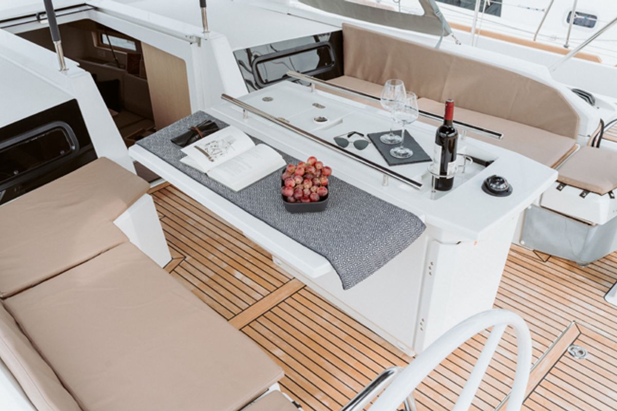 Deck of HERA, a Beneteau Oceanis 46.1 sailboat at Grad Šibenik, Croatia