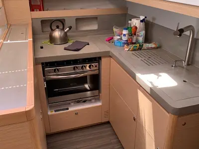Galley of Princess Leia, a Dufour 530 sailboat at Lavreotiki Municipal Unit, Greece