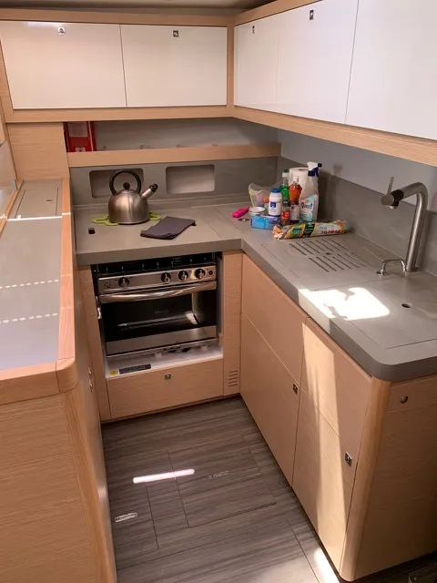 Galley of Princess Leia, a Dufour 530 sailboat at Lavreotiki Municipal Unit, Greece