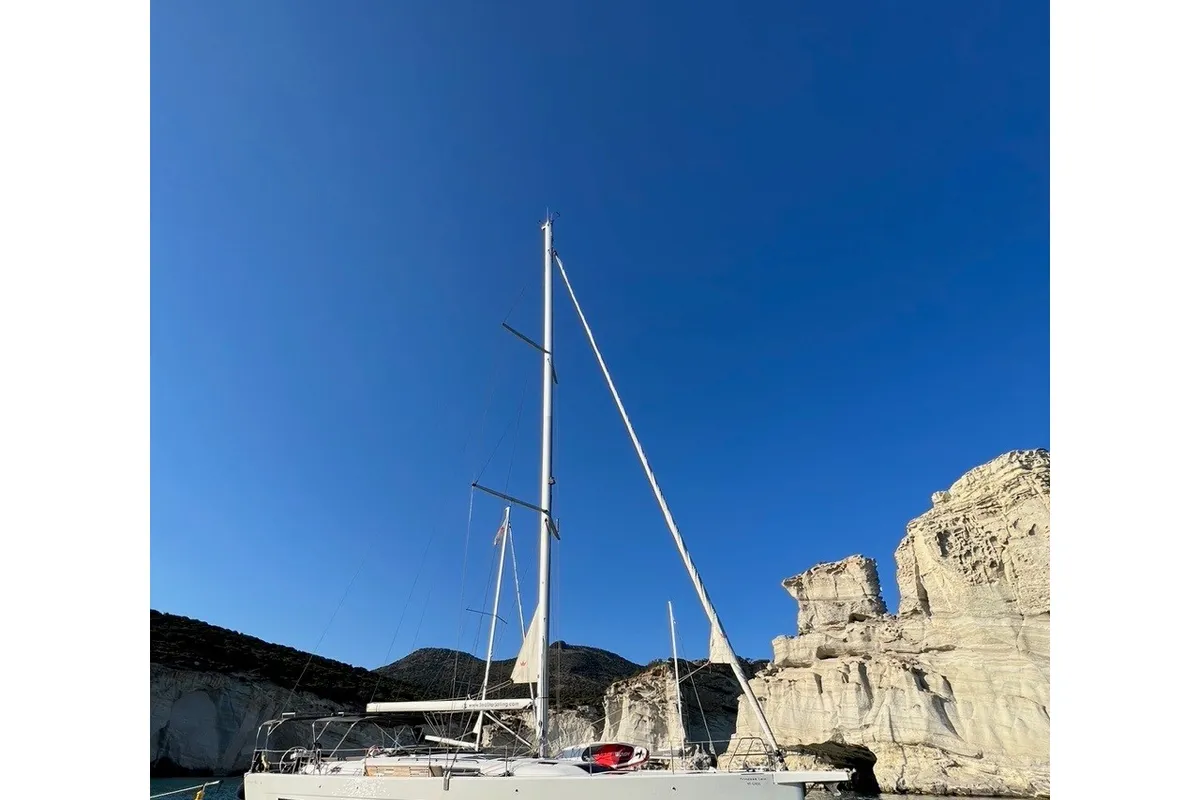Princess Leia, a Dufour 530 sailboat at Lavreotiki Municipal Unit, Greece
