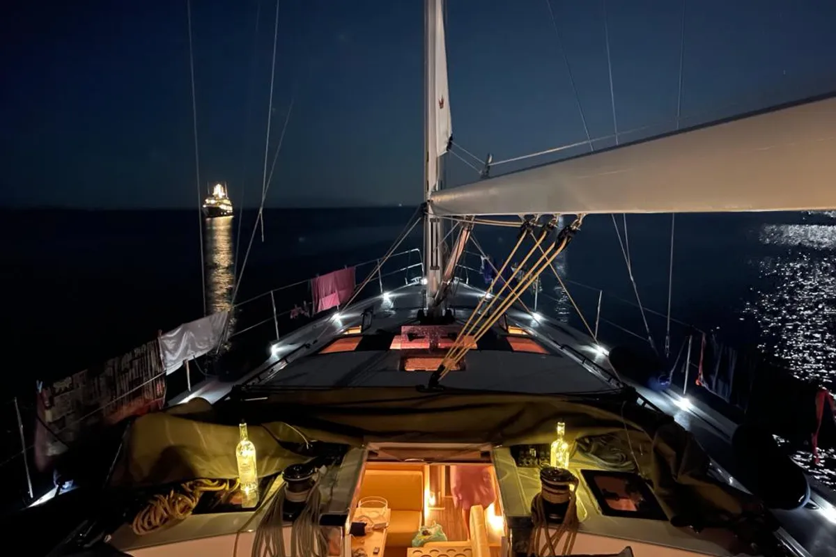 Princess Leia, a Dufour 530 sailboat at Lavreotiki Municipal Unit, Greece