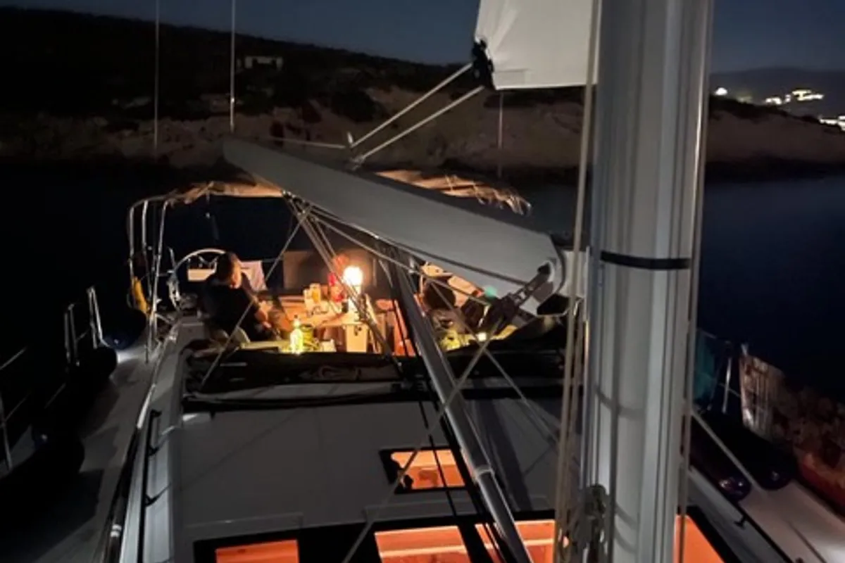Princess Leia, a Dufour 530 sailboat at Lavreotiki Municipal Unit, Greece