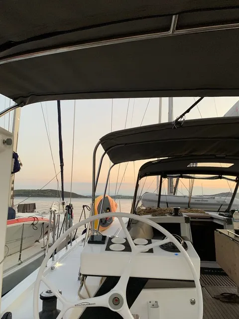 Princess Leia, a Dufour 530 sailboat at Lavreotiki Municipal Unit, Greece