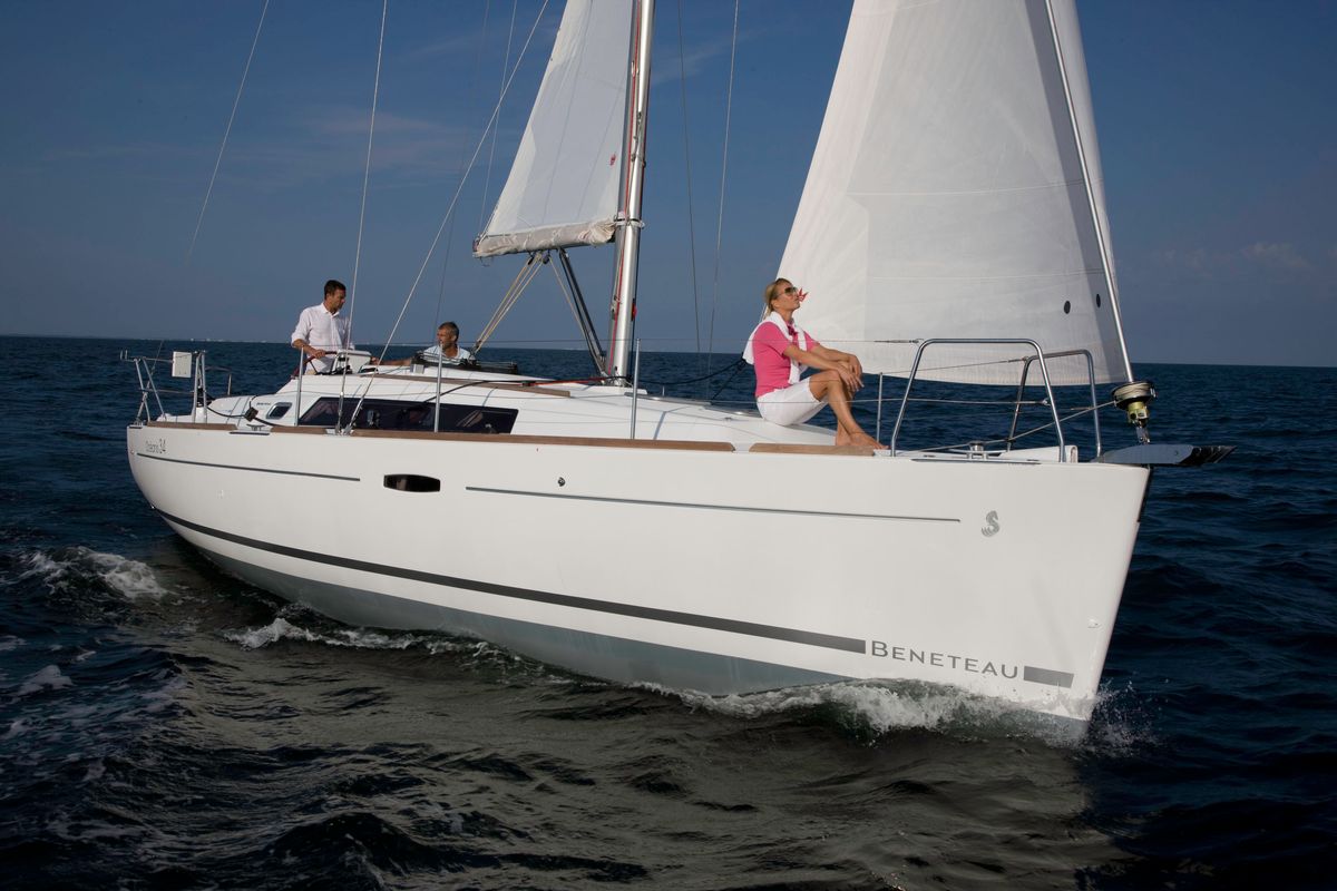 Exterior view of Seneca, a Beneteau Oceanis 34 sailboat at Roses, Spain