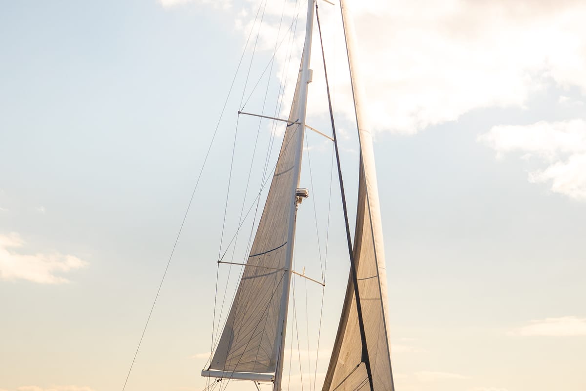 Exterior view of Golden Slumbers, a Jeanneau 64 sailboat at Lavreotiki Municipal Unit, Greece