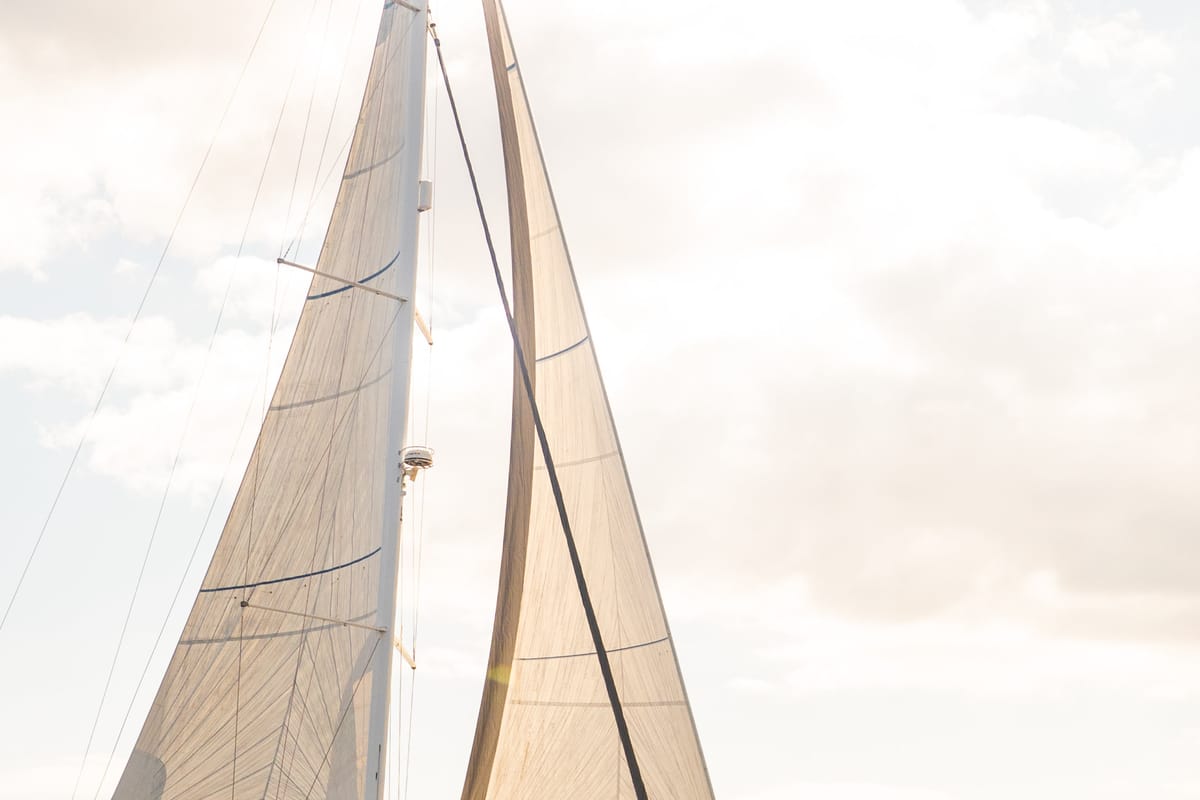 Exterior view of Golden Slumbers, a Jeanneau 64 sailboat at Lavreotiki Municipal Unit, Greece