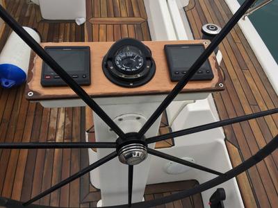 Cockpit of BROMBONERO, a D&D Kufner 54 sailboat at Grad Trogir, Croatia