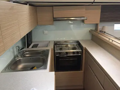 Galley of BROMBONERO, a D&D Kufner 54 sailboat at Grad Trogir, Croatia