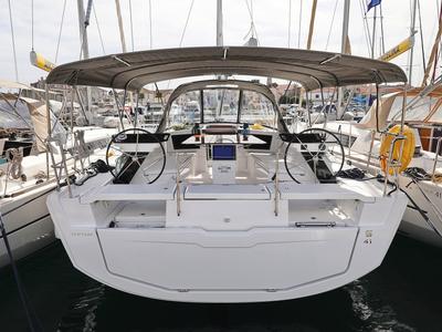 Cockpit of Kairos, a Dufour 41 sailboat at Grad Biograd na Moru, Croatia
