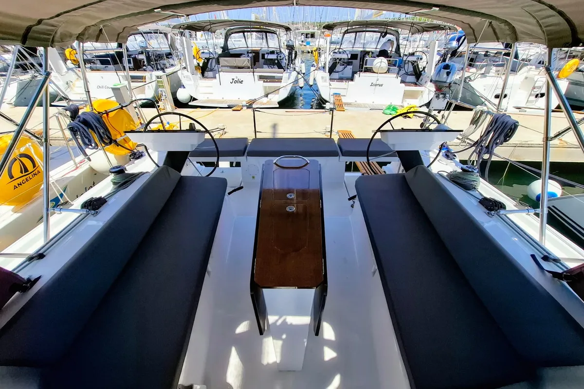 Salon of Kairos, a Dufour 41 sailboat at Grad Biograd na Moru, Croatia