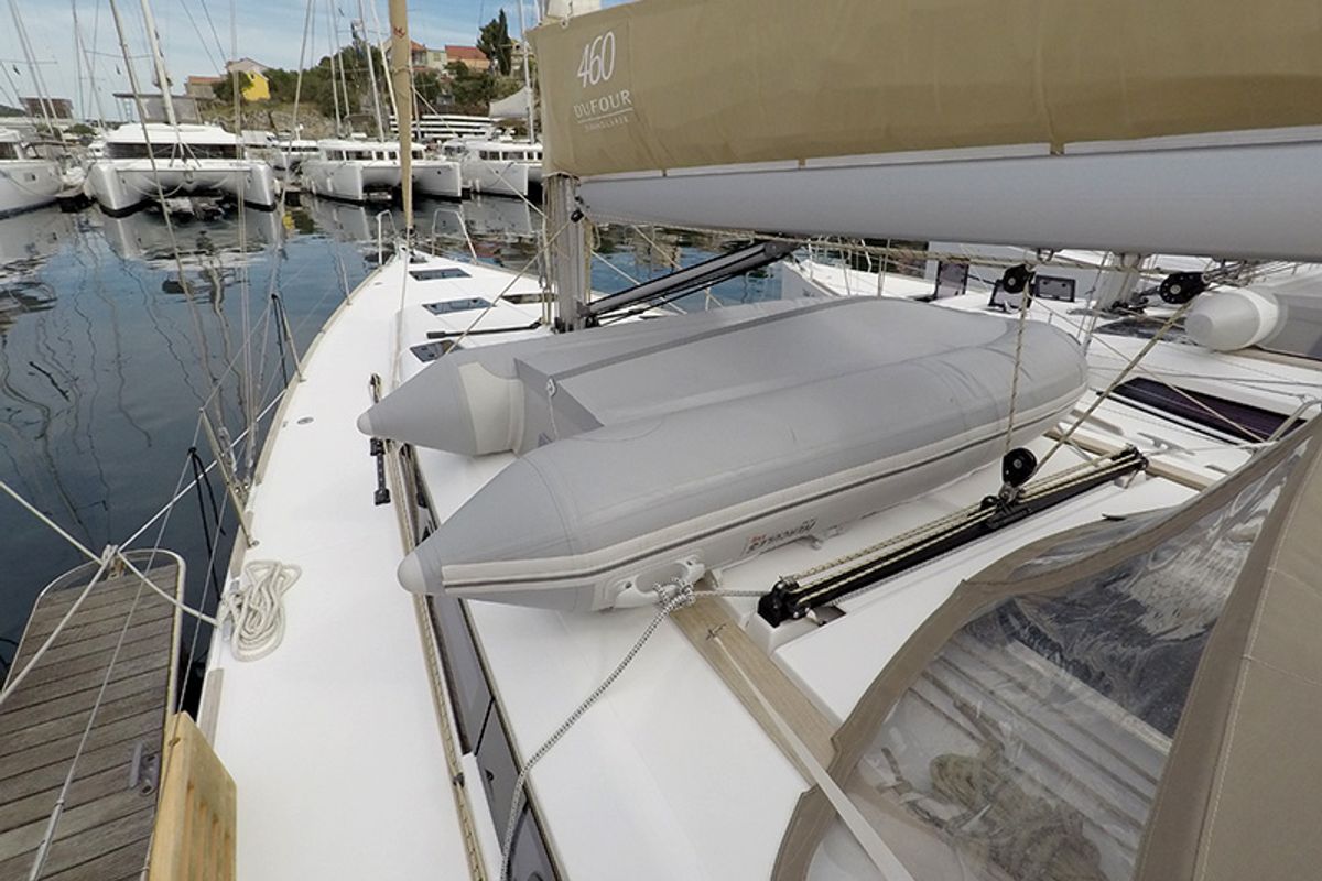 Deck of Almar, a Dufour 460 GL sailboat at Grad Šibenik, Croatia