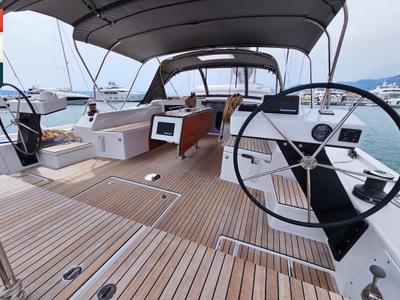 Cockpit of Toccata, a Dufour 470 sailboat at Općina Rogoznica, Croatia