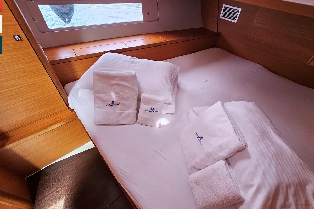 Cabin on Toccata, a Dufour 470 sailboat at Općina Rogoznica, Croatia