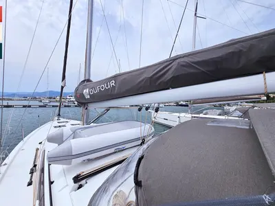 Deck of Toccata, a Dufour 470 sailboat at Općina Rogoznica, Croatia